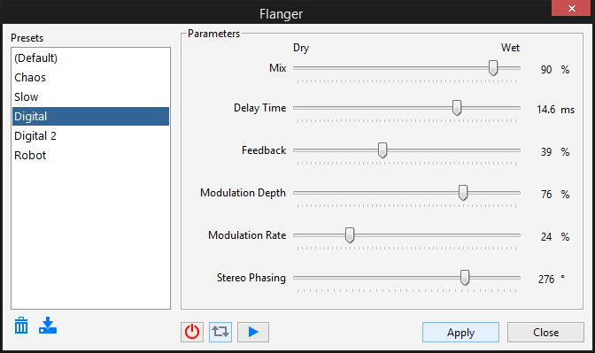 Adjust audio effect and create special effect for audio