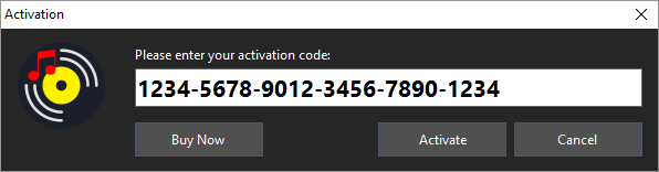 Enter activation code to activating dj music mixer
