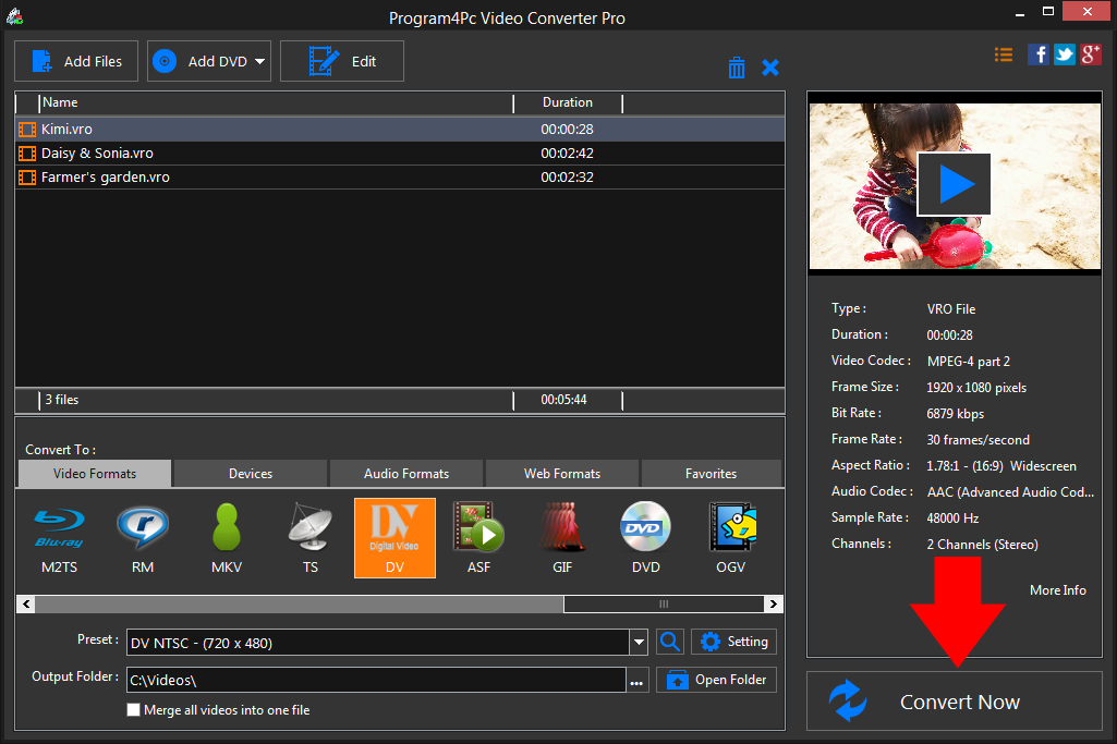 Convert VRO to DV video formats
